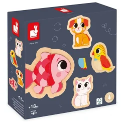 4 puzzles Evolutifs 2 à 5 pièces : animaux de compagnie - Janod