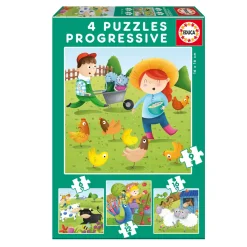 4 Puzzles progressifs : animaux de la ferme - Educa