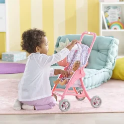 Accessoire pour mon premier poupon 30 cm : Poussette florale - Corolle