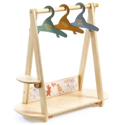 Accessoire pour Poupon Poméa : Grand portant vêtements, 3 cintres - Djeco