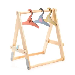 Accessoire pour poupon Poméa 32 cm : Portant vêtements, 3 cintres - Djeco