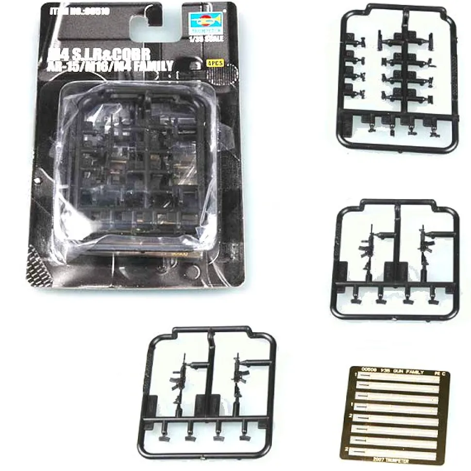 Accessoires militaires : Pistolets et fusils 1/35 : M4 S.I.R.&COBR : 4 pièces - Trumpeter
