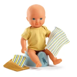 Accessoires pour poupon Poméa 32 cm : Pot et Lingettes - Djeco
