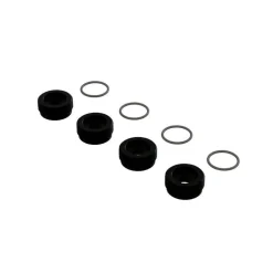 Arrma - Aluminum Front Hub Nut Black Inc. O-Rings (4) - ARRma
