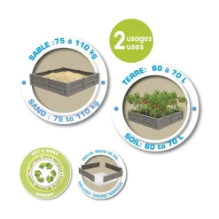 Bac à sable 2 en 1 Square Garden - Smoby