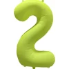 Ballon Neon Jaune : Chiffre 2 - RueDeLaFete