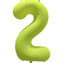 Ballon Neon Jaune : Chiffre 2 - RueDeLaFete