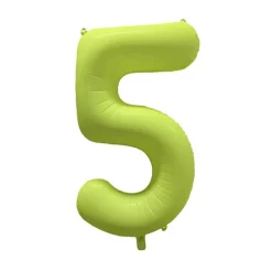 Ballon Neon Jaune : Chiffre 5 - RueDeLaFete