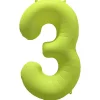 Ballon Neon Jaune : Chiffre 3 - RueDeLaFete
