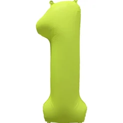 Ballon Neon Jaune : Chiffre 1 - RueDeLaFete