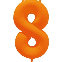 Ballon Neon Orange : Chiffre 8 - RueDeLaFete
