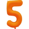 Ballon Neon Orange : Chiffre 5 - RueDeLaFete