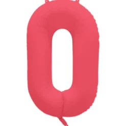 Ballon Neon Rouge : Chiffre 0 - RueDeLaFete
