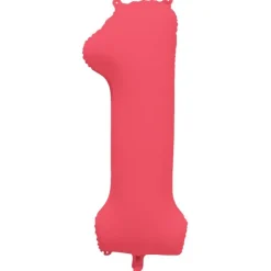 Ballon Neon Rouge : Chiffre 1 - RueDeLaFete