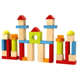 Blocs de construction : 40 pièces en bois - JeuJura