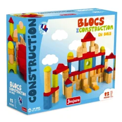 Blocs de construction : 82 pièces en bois - JeuJura