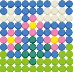 Boîte avec 10 plateaux et 1000 boutons à clipser - Eduplay