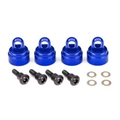 Bouchons D'Amortisseurs Alu Anodise Bleu (4) - Traxxas