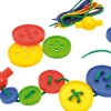 Boutons à enfiler en boîte : 8 ficelles, 8 stopeurs, 100 boutons - Eduplay
