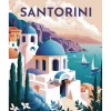 Broderie diamant : Affiche Poster Santorin - sans chassis en bois - Figured'Art