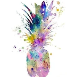 Broderie diamant : Ananas - sans chassis en bois - Figured'Art