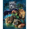 Broderie diamant : Animaux de la jungle - sans chassis en bois - Figured'Art