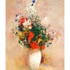 Broderie diamant : ase de Fleurs - Odilon Redon - sans chassis en bois - Figured'Art