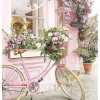 Broderie diamant : Bicyclette rose - sans chassis en bois - Figured'Art