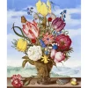 Broderie diamant : Bouquet de fleurs - Ambrosius Bosschaert - toile tendue sur chassis - Figured'Art