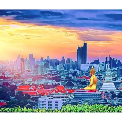 Broderie diamant : Buddha Bangkok - toile tendue sur chassis - Figured'Art