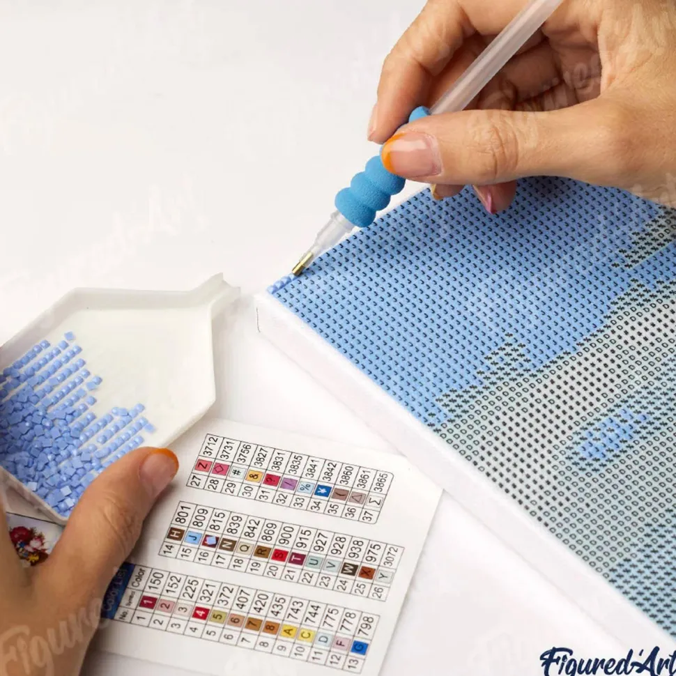 Broderie diamant : Chaton coloré - toile tendue sur chassis - Figured'Art