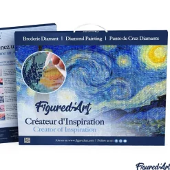 Broderie diamant : Cheval et fond coloré - toile tendue sur chassis - Figured'Art