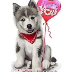 Broderie diamant : Chien I Love You - sans chassis en bois - Figured'Art