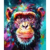 Broderie diamant : Chimpanzé Coloré Abstrait - toile tendue sur chassis - Figured'Art