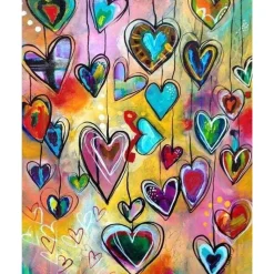 Broderie diamant : Coeurs - sans chassis en bois - Figured'Art