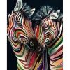 Broderie diamant : Couple de Zèbres - toile tendue sur chassis - Figured'Art