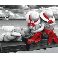 Broderie diamant : Couples Mignons - sans chassis en bois - Figured'Art