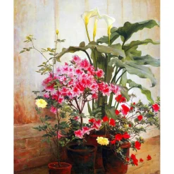 Broderie diamant : Côté d'une serre - George Cochran lambdin - toile tendue sur chassis - Figured'Art