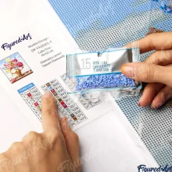 Broderie diamant : Femme sous la Pluie - toile tendue sur chassis - Figured'Art