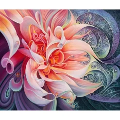 Broderie diamant : Forme de fleurs - sans chassis en bois - Figured'Art