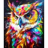 Broderie diamant : Hibou Coloré Abstrait - sans chassis en bois - Figured'Art