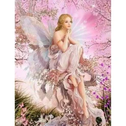 Broderie diamant : Jolie Fée - sans chassis en bois - Figured'Art
