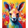 Broderie diamant : Kangourou Coloré Abstrait - toile tendue sur chassis - Figured'Art