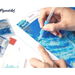 Broderie diamant : Lac en Automne - sans chassis en bois - Figured'Art