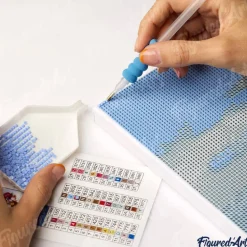 Broderie diamant : Lac en Automne - toile tendue sur chassis - Figured'Art