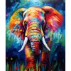 Broderie diamant : Éléphant Coloré Abstrait - toile tendue sur chassis - Figured'Art