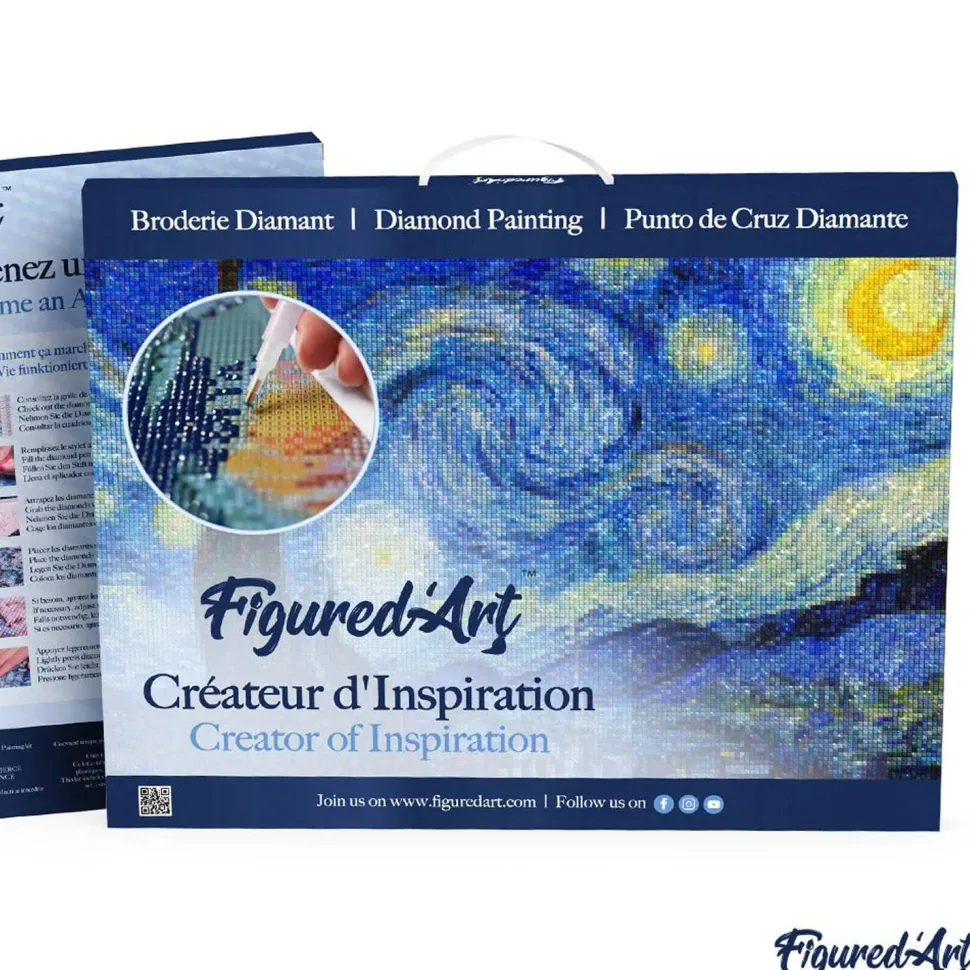 Broderie diamant : Éléphant Coloré Abstrait - toile tendue sur chassis - Figured'Art