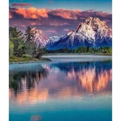 Broderie diamant : Paysage de Montagne et Lac - sans chassis en bois - Figured'Art