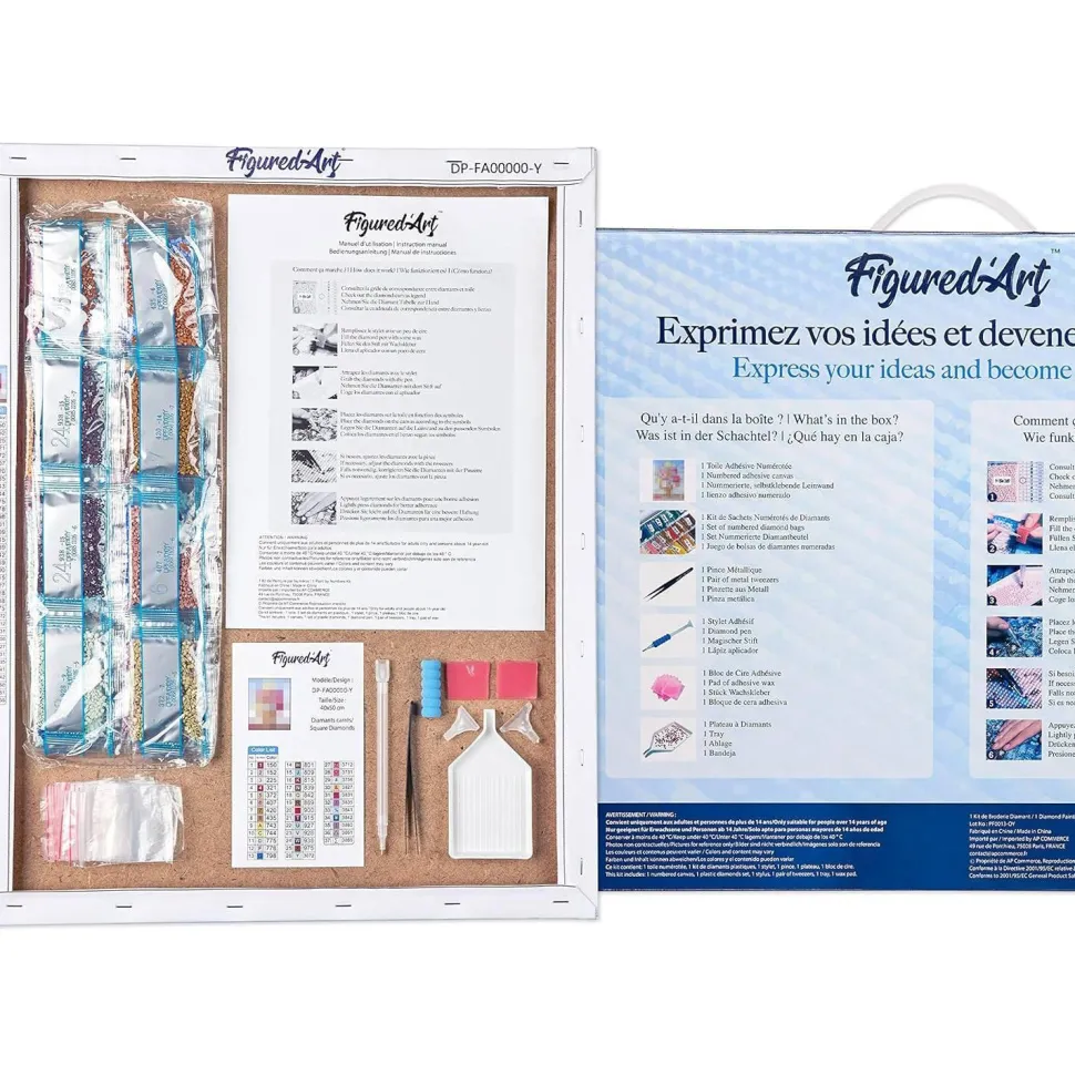 Broderie diamant : Petit Chat curieux - sans chassis en bois - Figured'Art