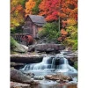 Broderie diamant : Relais de Montagne et Cascade - sans chassis en bois - Figured'Art